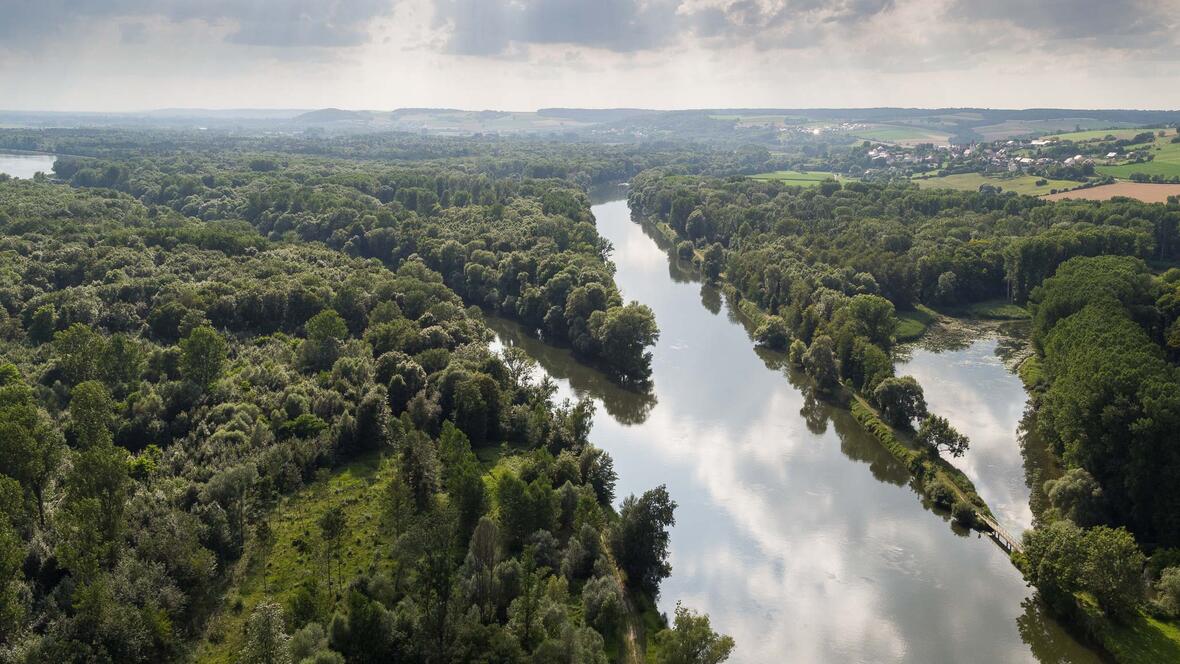 Die Lechmündung bei Marxheim in die Donau